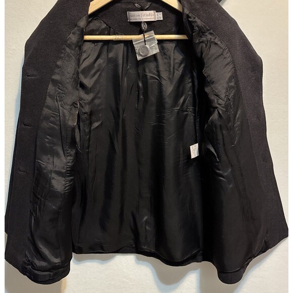 Sutton Studios for Bloomingdale’s Woman’s Single-Breasted Dark Gray Peacoat S 6 - Picture 5 of 7